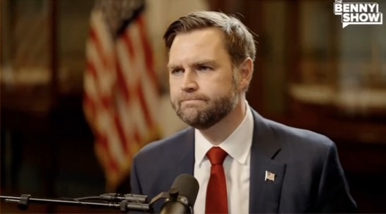 Benny Johnson: Joe Rogan says MAGA is full of dorks. What do you think? Do you consider yourself a dork? JD Vance: Ha ha ha ha. I, uh, I think we have many, many fewer dorks than the far-left