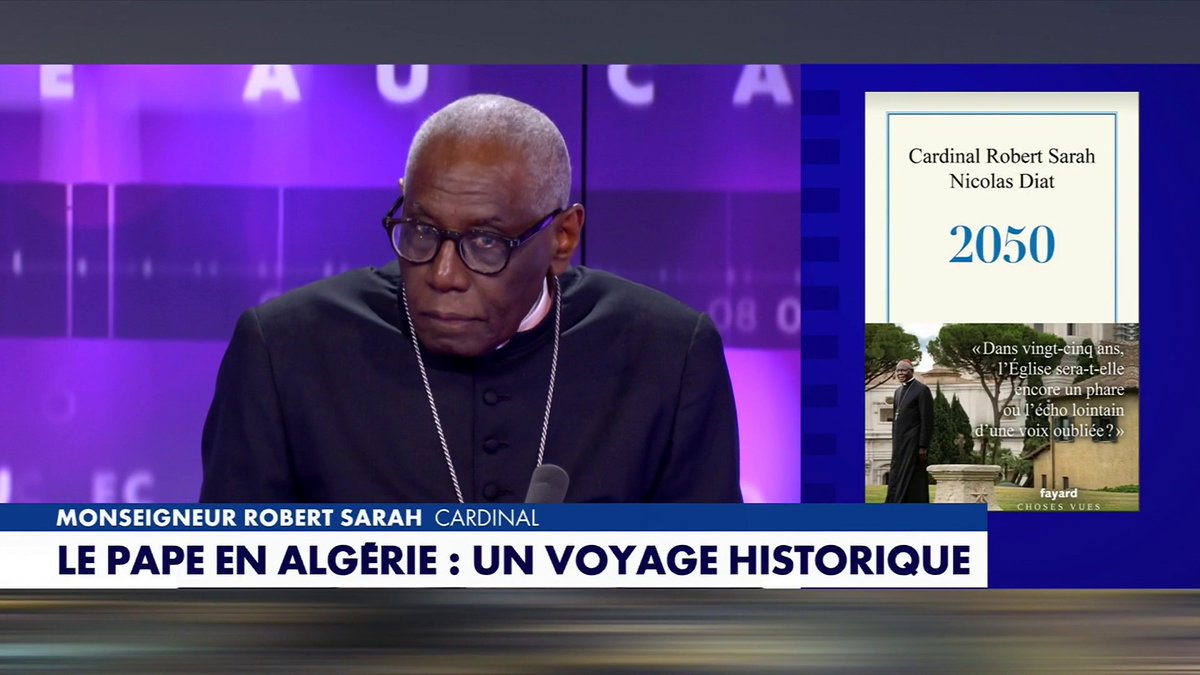Monseigneur Robert Sarah (Cardinal R. Sarah), sur le déplacement à venir de Léon XIV en Algérie : «Ce que l'on attend du pape, c'est qu'il consolide et renforce notre foi» Toute l'info est à retrouver sur