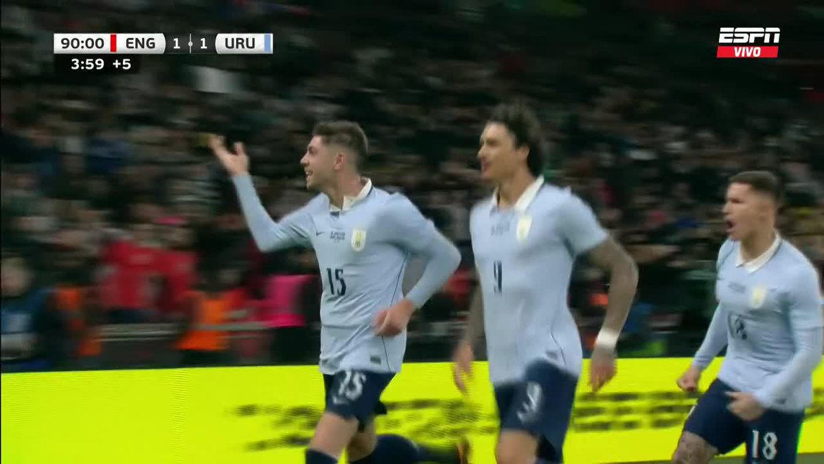 🌟🇺🇾 EL PENAL DE VALVERDE PARA EMPATARLE A INGLATERRA AL ¡94’! COMO VISITANTE.