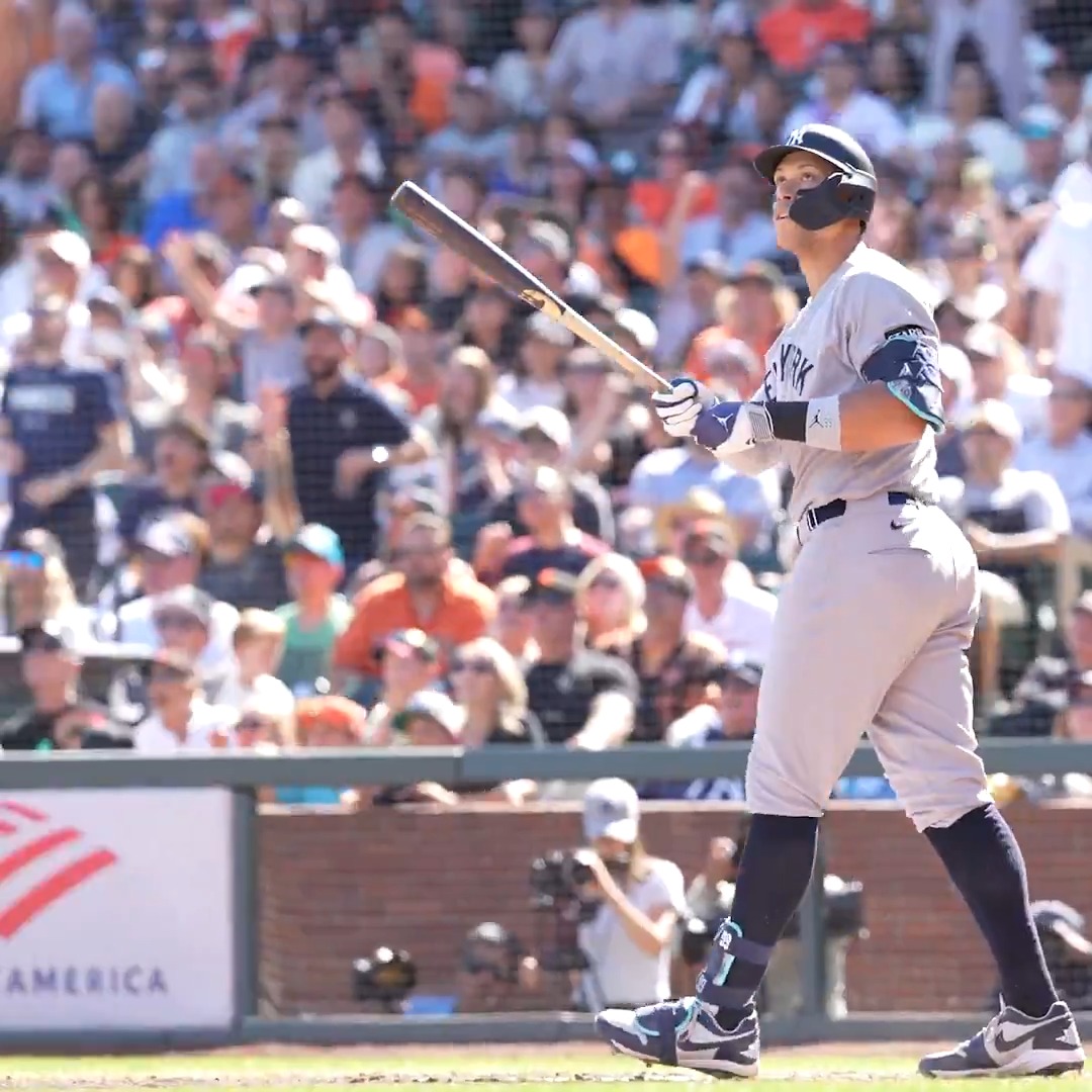 Aaron Judge watches it fly ☄️