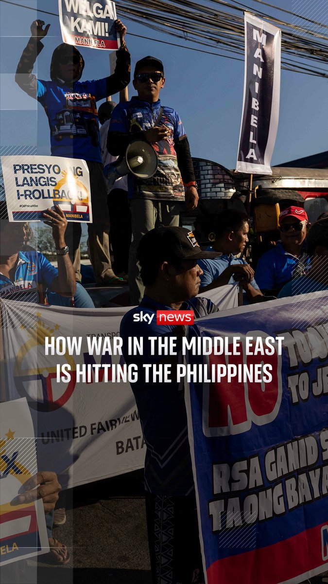 The consequences of the Iran war are being felt around the world, including thousands of miles away in the Philippines. Sky's Helen-Ann Smith reports from Manila, where protests have erupted over fuel prices as the country suffers from a critically low energy supply. 🔗