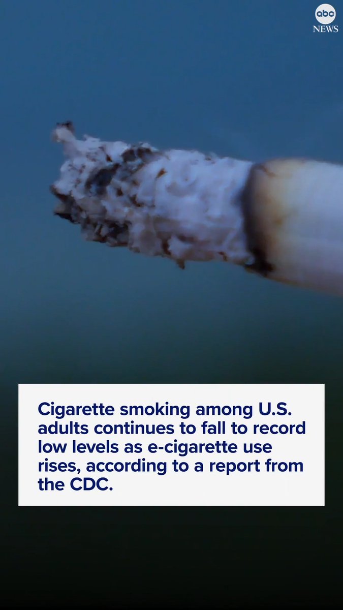 Cigarette smoking among U.S. adults continues to fall to record low levels as e-cigarette use rises, according to a new report from the CDC.