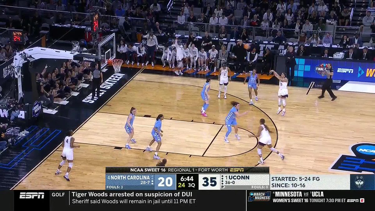 1, 2, 3 MORE FOR AZZI FUDD 👌 #MarchMadness x 🎥 ESPN / UConn Women’s Basketball