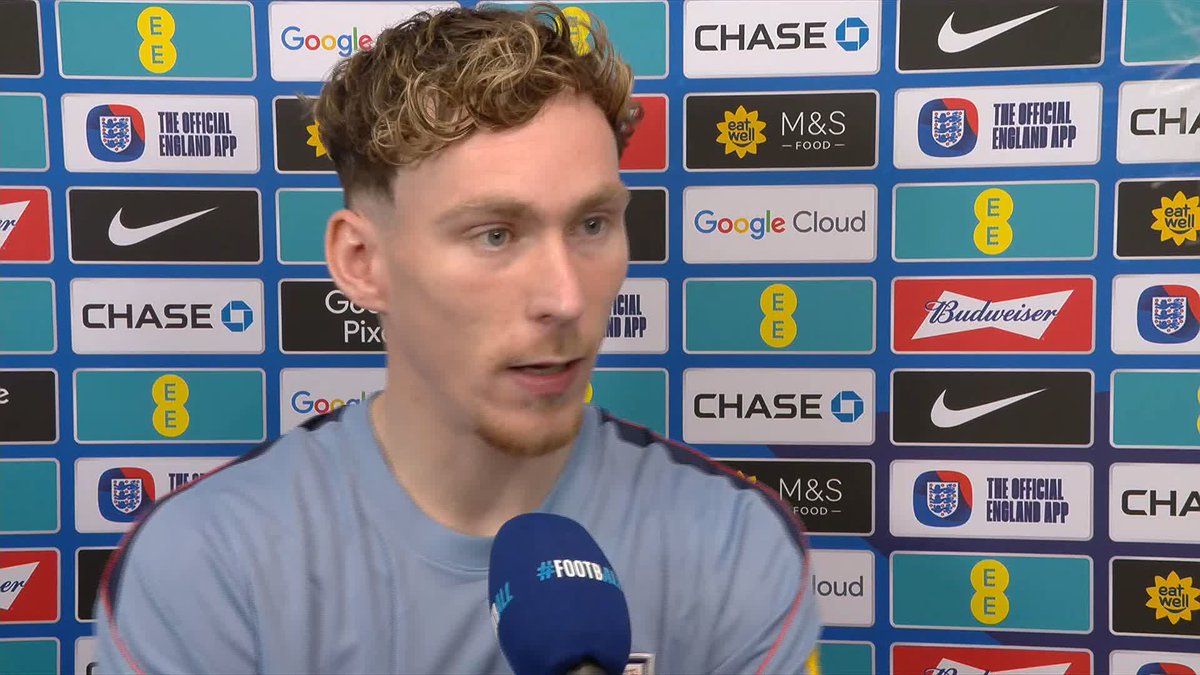 "It was a very good game to be a part of." Congratulations to James Garner on his first England cap 👏🏴󠁧󠁢󠁥󠁮󠁧󠁿 #ITVFootball | Gabriel Clarke | Everton | England
