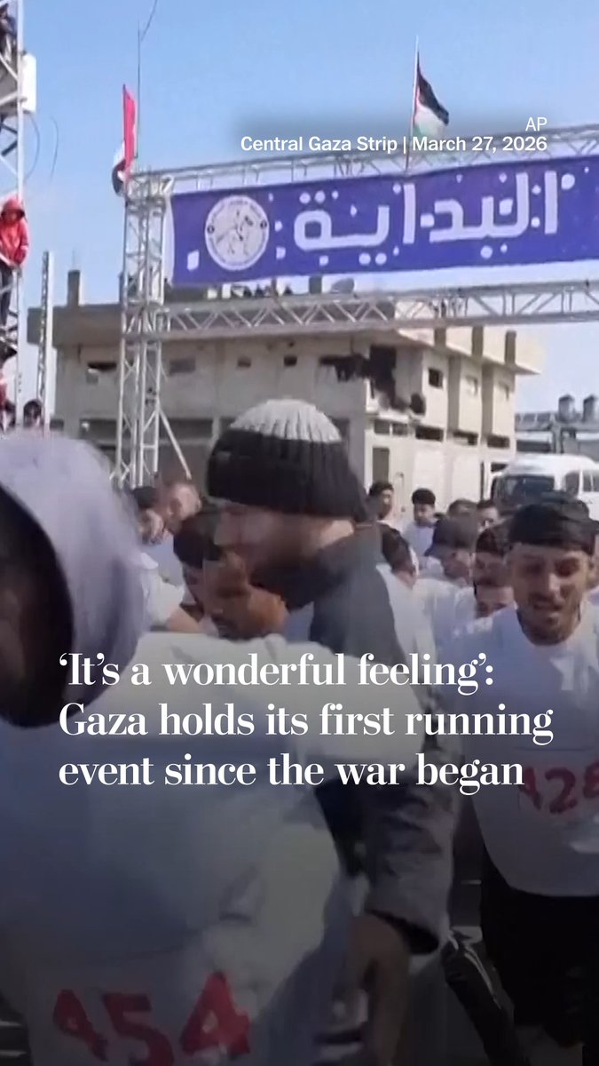Roughly 300 athletes took part in Gaza's first official running event in more than two years since the war began. The group ran four kilometers through the streets of Gaza, cheered on by spectators.