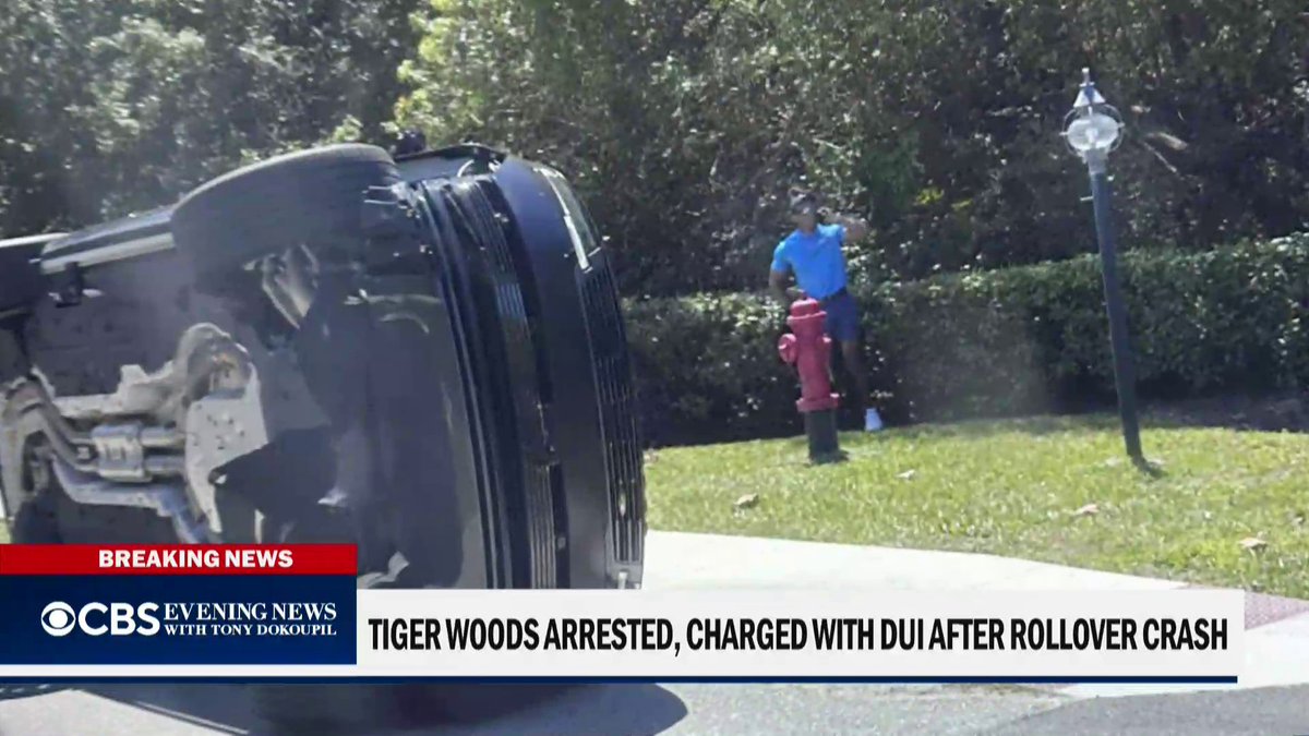 Tiger Woods is currently being held at the Martin County Jail after he was charged with DUI after a vehicle crash in Jupiter, Florida, on Friday. CBS News’ Cristian Benavides has the latest.