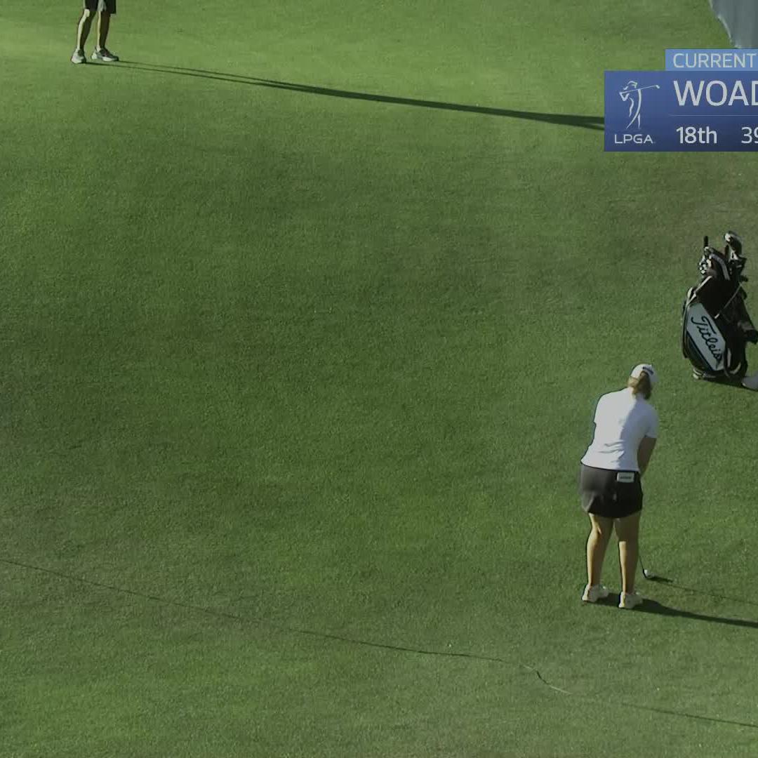 LOTTIE WOAD CHIPS IN TO MAKE CUT ‼️ Tune in Golf Channel to not miss a second of the action.