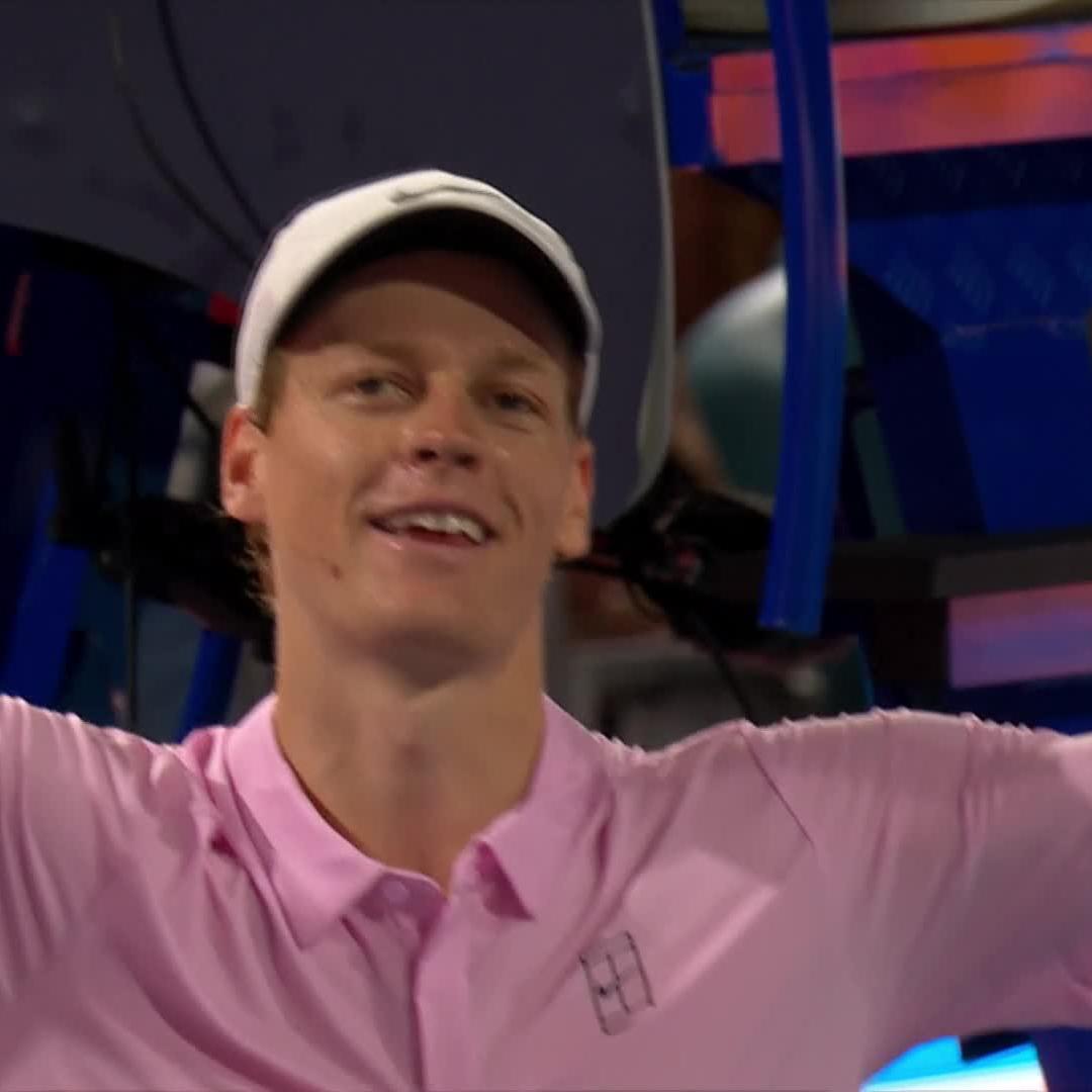 Jannik Sinner’s reaction after beating Zverev to reach his 4th Miami final The first man in history to reach 3 or more consecutive Masters 1000 finals without dropping a single set Tennis is still a very hard sport… he just makes it look easy 🇮🇹🦊