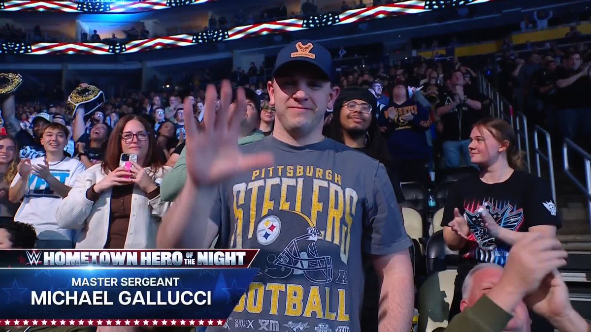 Thank you for your service, Master Sergeant Michael Gallucci!👏 #WWEHometownHero
