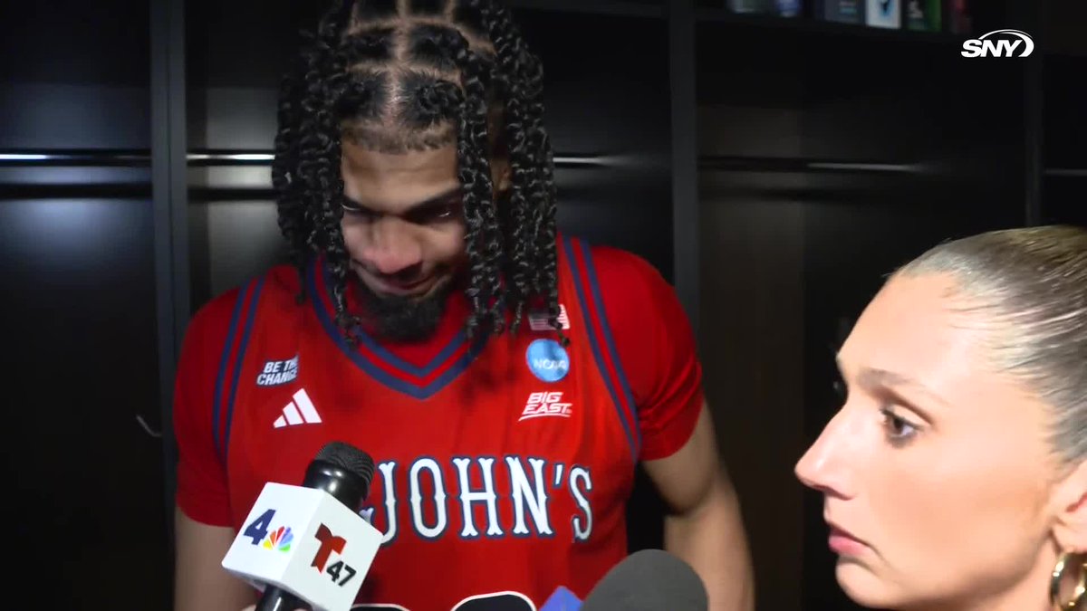 "I'm proud of all the guys and I'm extremely blessed for the opportunity to play for Rick Pitino and Johnnies Nation" Bryce Hopkins with Niki Lattarulo after St. John's was eliminated from the NCAA Tournament: