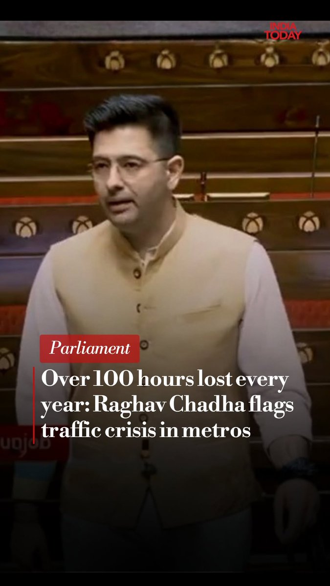 Aam Aadmi Party (AAP) MP Raghav Chadha raised concerns in the Rajya Sabha over the worsening traffic situation in India’s major cities, stating that commuters lose between 100 and 168 hours annually in congestion, and urged the need for a national-level solution to tackle urban traffic. #RaghavChadha #TrafficCrisis #UrbanMobility #RajyaSabha #ITReel