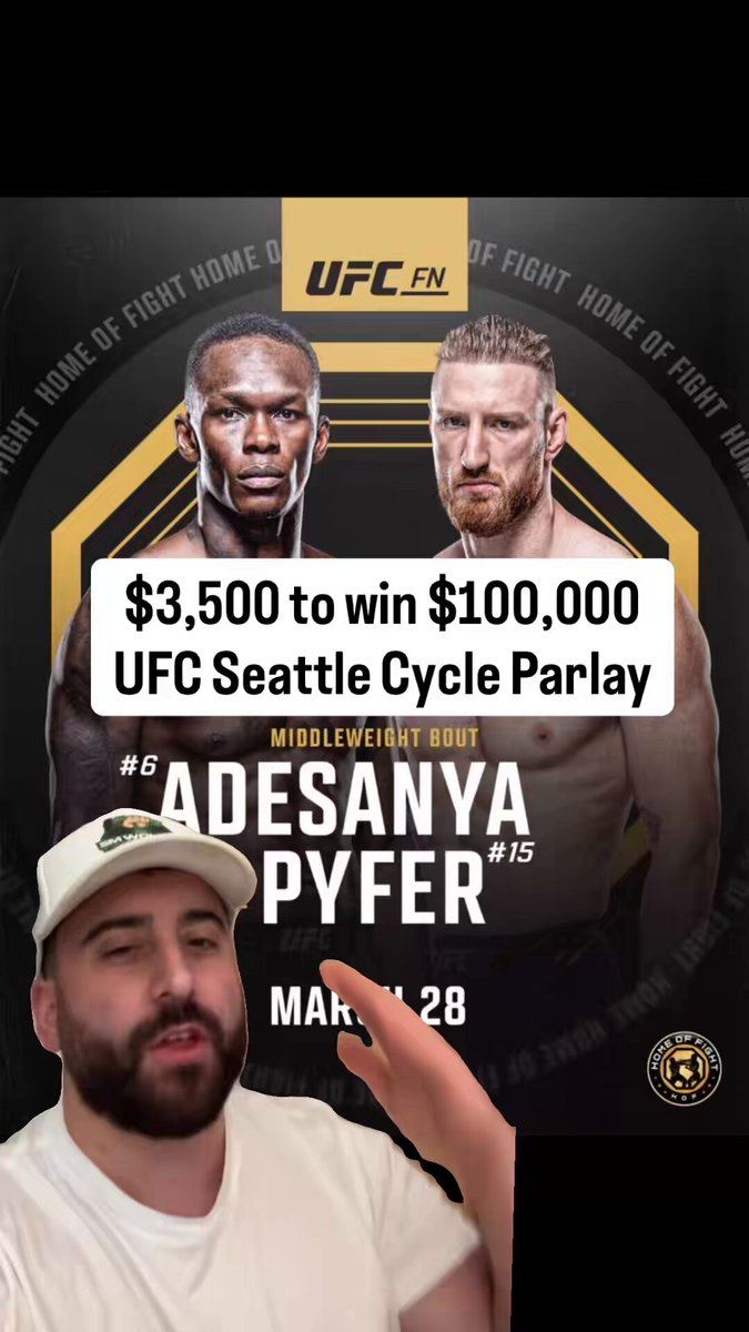 $3,500 to win $100,000 🤯 Here is my #UFCSeattle Cycle Parlay! ❤️ to enter a $1,000 giveaway (Bet must hit and follow Matty Betss)
