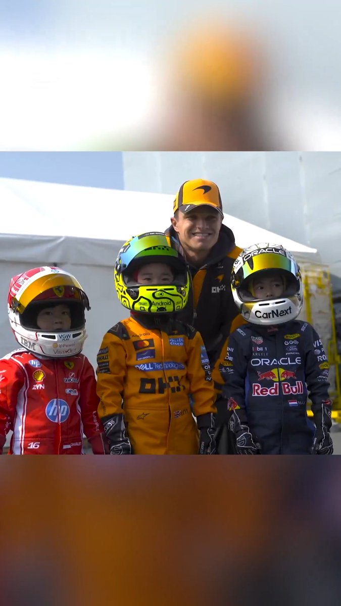 Lando and Charles meet their Minis! 🧡❤️ #F1 #JapaneseGP