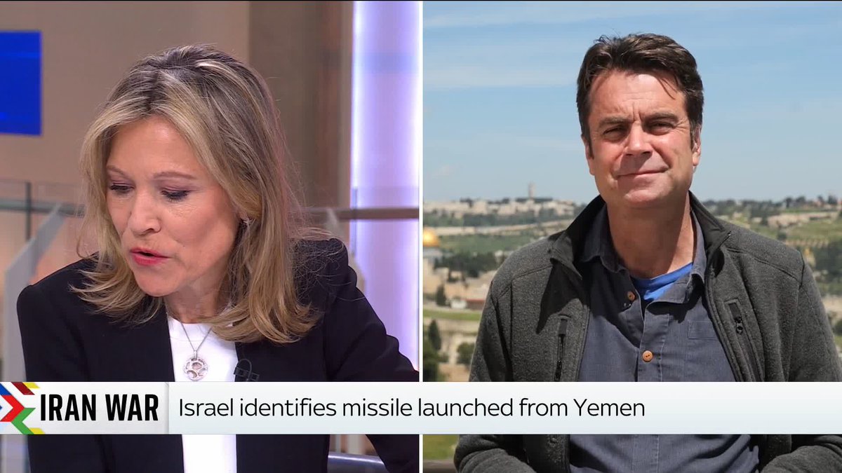 'This crisis is expanding and escalating.' Houthi rebels in Yemen have confirmed they launched a missile at Israel, marking the Iran-backed group's first involvement in the war. John Sparks reports live from Jerusalem 📺 Sky 501 and YouTube