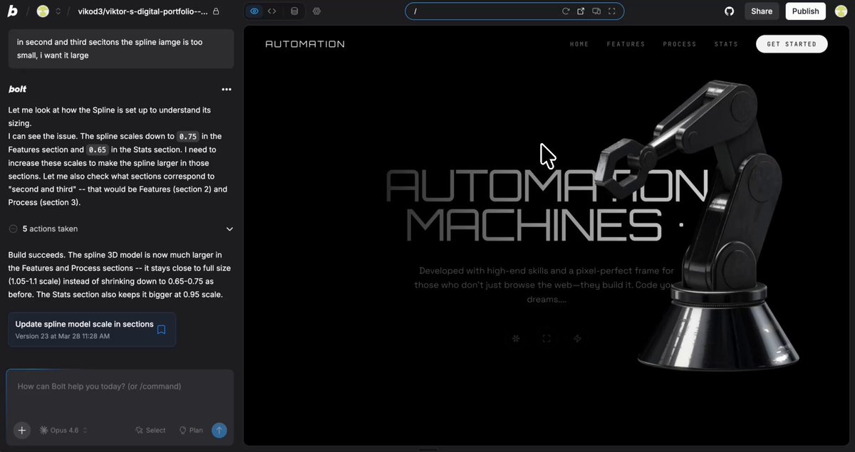 Scroll-based 3d landing page. and anyone can achieve the same results. Here's the prompt