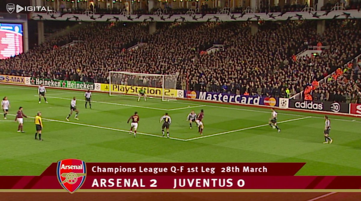 20 years ago today, Arsenal beat Juventus in the home leg of the CL quarter finals with a masterclass from 18 year old Cesc Fabregas. Robert Pires tackled Patrick Vieira for the 1st goal & admitted he had never even tackled Vieira in training before.