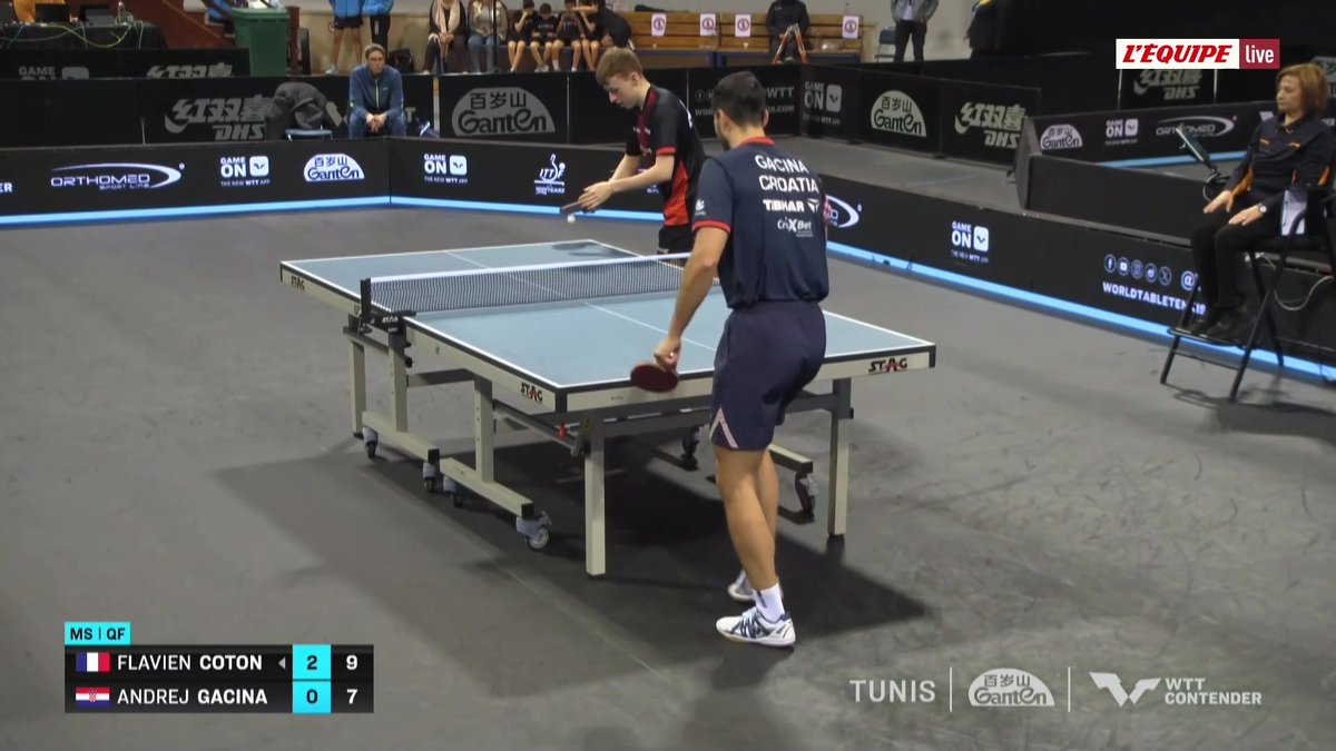 C’était une balade pour Flavien Coton ! Notre espoir tricolore s’impose sans trembler contre Cacina en quart de finale du WTT Contender Tunis. 🇫🇷