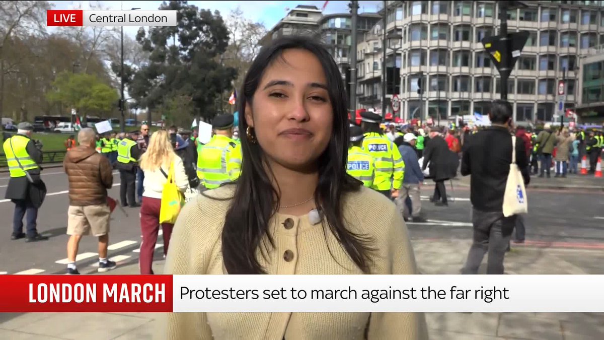 'Lots of people are really sick of Islamophobic and anti-migrant narratives in our society.' Amnesty International UK's Alba Kapoor speaks to Sky News, as she joins protesters in demonstrating against the far-right in central London