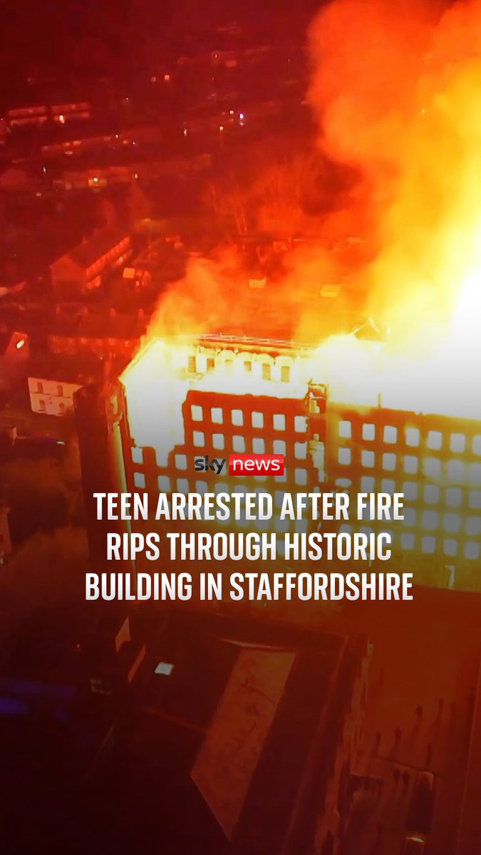 A teenager has been arrested on suspicion of arson after a fire broke out at a Grade II-listed building in Staffordshire. Police say no one was injured, and a fire investigation is taking place 🔗