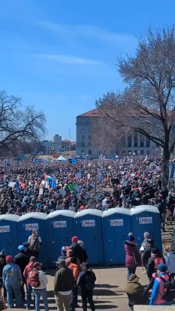 Minnesota State Patrol officials estimate more than 50,000 people have arrived at the Capitol for the #NoKings rally. Follow live updates here: 📸: Kyeland Jackson