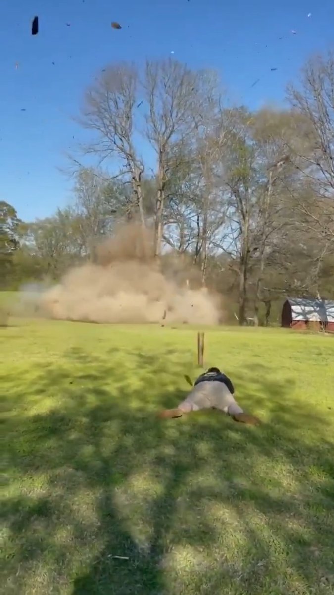 Well... there were really 2 possible outcomes here. 1. The tree would be removed 2. An ambulance would be on the way They seem to have lucked out this time; plan accordingly... #rural #Tannerite #OSHA #safety #TreeRemoval #education #physics