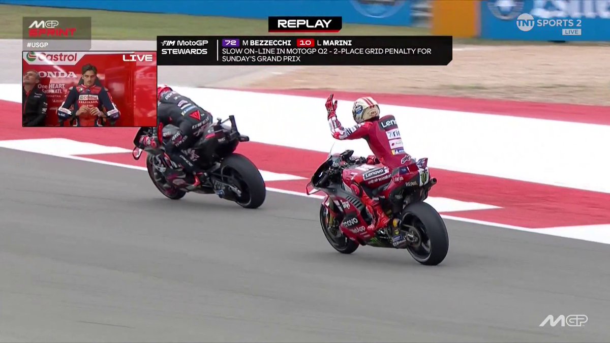 The reason for Bez' 2 place grid penalty 👀 #MotoGP | #USGP | Live on TNT Sports and HBO Max