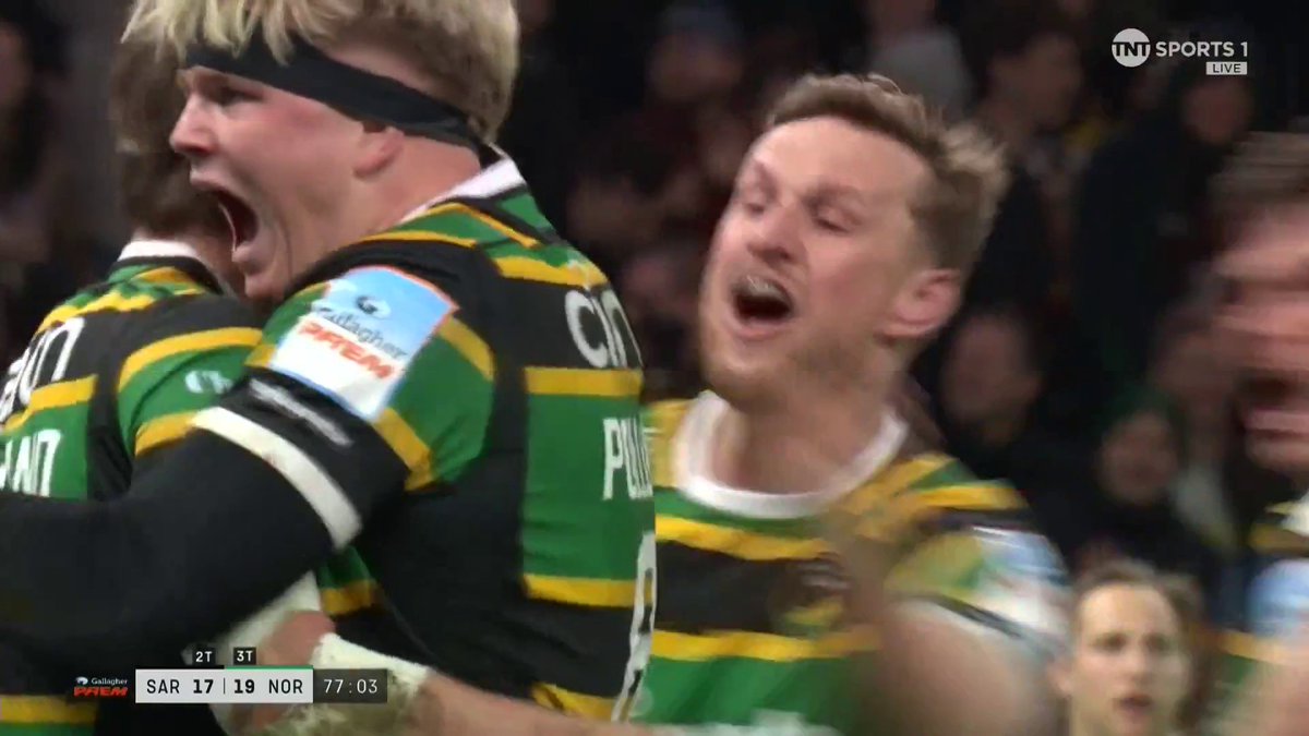 AT THE DEATH! 🚨 A stunning try from Archie McParland sees Northampton Saints 😇 re-take the lead with less than three minutes to play 🤯 📺 Stream TNT Sports with HBO Max