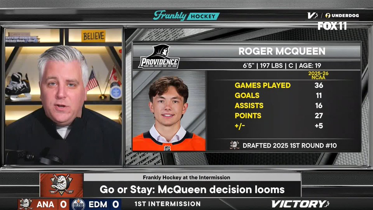 .Frank Seravalli breaks down all the options in play as Ducks first-rounder Roger McQueen determines his next steps. #FlyTogether