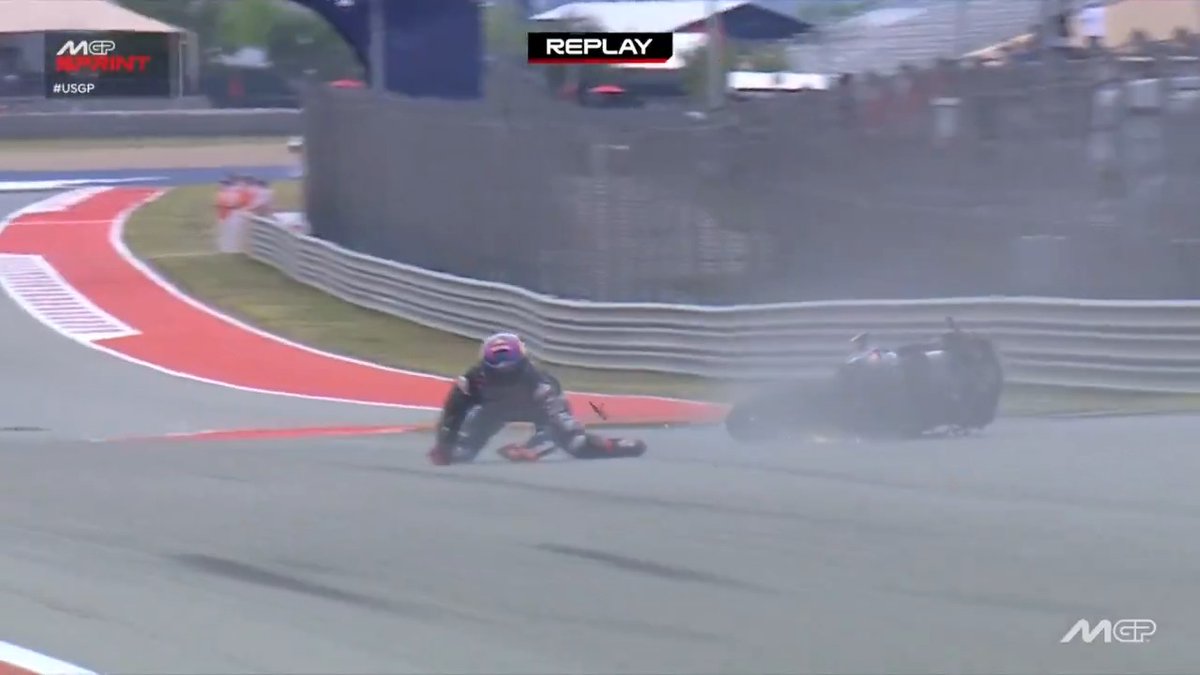 🤯 Jorge Martín Almoguera HAS CRASHED WHILE CELEBRATING #USGP 🇺🇸