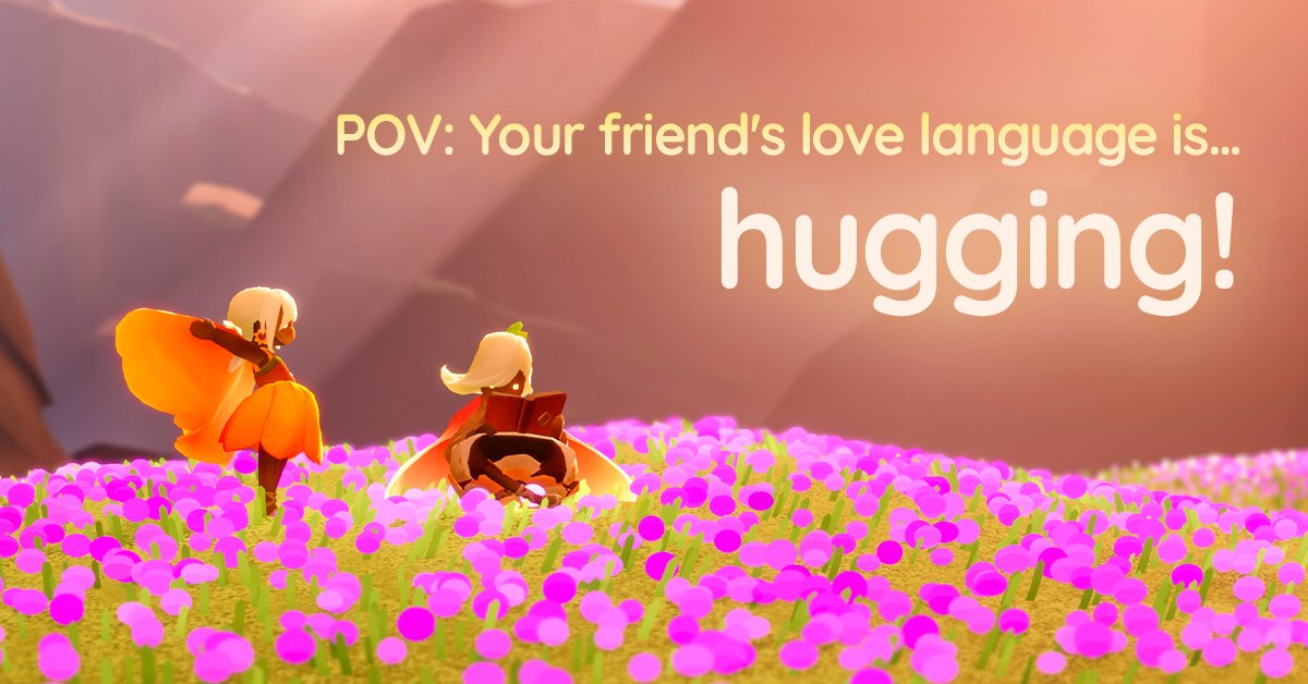 Who does this remind you of? Sky Hug Challenge is in full swing, and we need more hugs! Go give your friend a hug right now! ➡️ Capture the moment (screenshot or video) ➡️ Post it with #SkyHugs and #shareskyhugs, and you’re in! 🔗