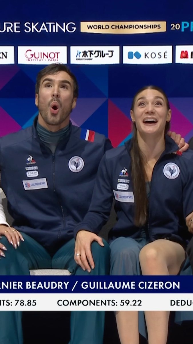 This is what ending the season with a PB looks like 🔥 Laurence Fournier Beaudry & Guillaume Cizeron deliver when it matters most ✨ #WorldFigure #FigureSkating