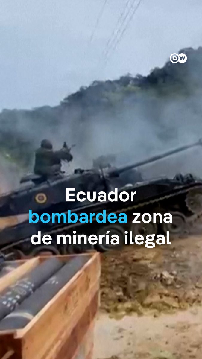 Ejército de Ecuador lanza una ofensiva con artillería contra la minería ilegal El Ejército ecuatoriano bombardeó una zona de minería ilegal en la población El Chical, en la frontera con Colombia. Esta actividad generaba unos 300.000 dólares diarios, según el Ministerio de Defensa.
