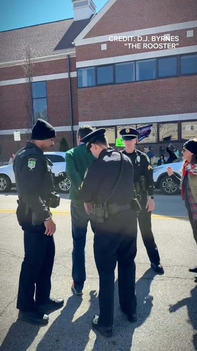 WATCH: Ohio congressional candidate Don Leonard was handcuffed today at a "No Kings" protest for allegedly using a megaphone after police asked him to stop... [VIDEO BY: D.J. Byrnes // The Rooster]