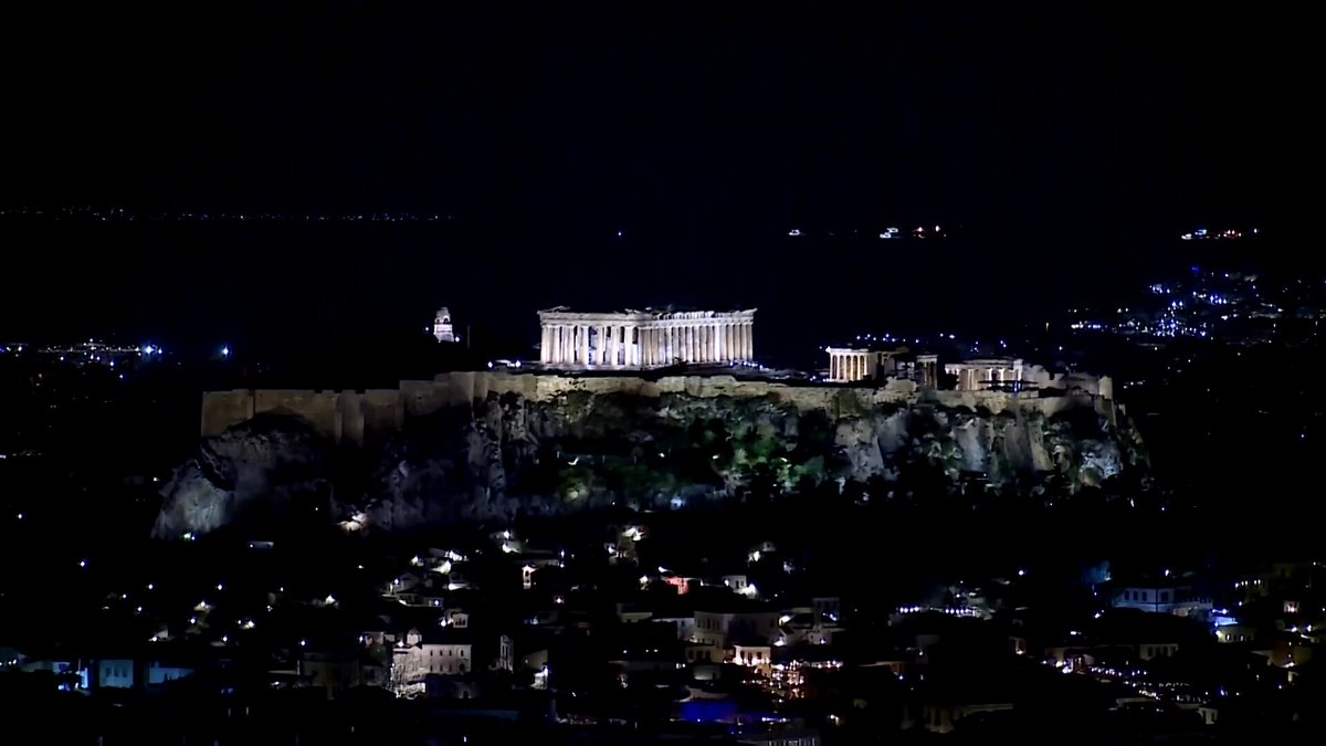 The lights went out at Greece's Parthenon Temple, Spain's Sagrada Familia, Germany's Brandenburg Gate and France's Eiffel Tower to mark Earth Hour, a global campaign to raise awareness about environmental issues