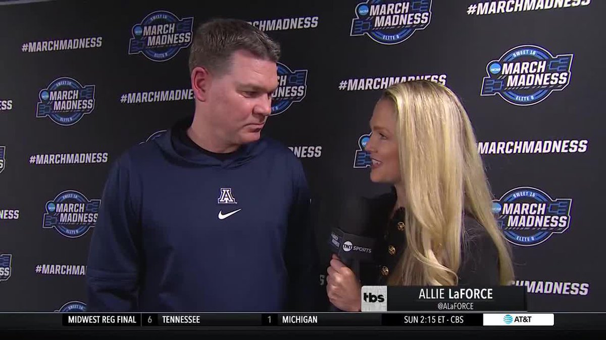 "We respect Purdue and all the challenges they're gonna create, but hopefully we create a few challenges of our own." Arizona Basketball's Tommy Lloyd on the matchup with Purdue in the Elite 8 | Allie LaForce