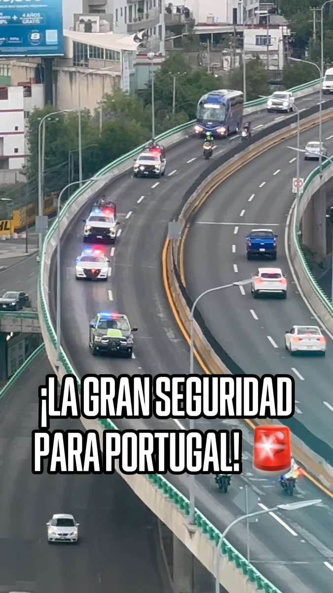 Y ESO QUE NO VINO CR7 😳 🇵🇹 Así fue la impresionante seguridad que escoltó a Portugal al Estadio Banorte. } ¿Cuántas patrullas contaron? 🚔