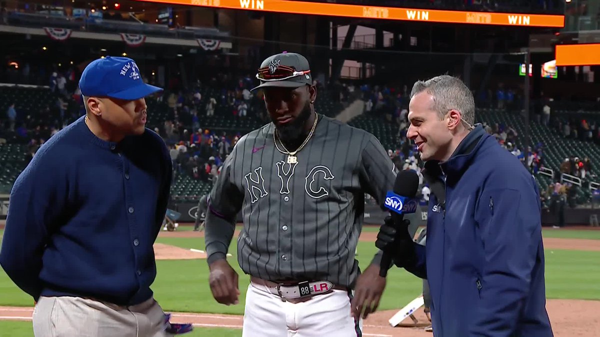 "The guys were working, the guys were battling in every single at-bat" Luis Robert Jr. talks with Steve Gelbs after his walk-off home run in the Mets' 4-2 win over the Pirates!
