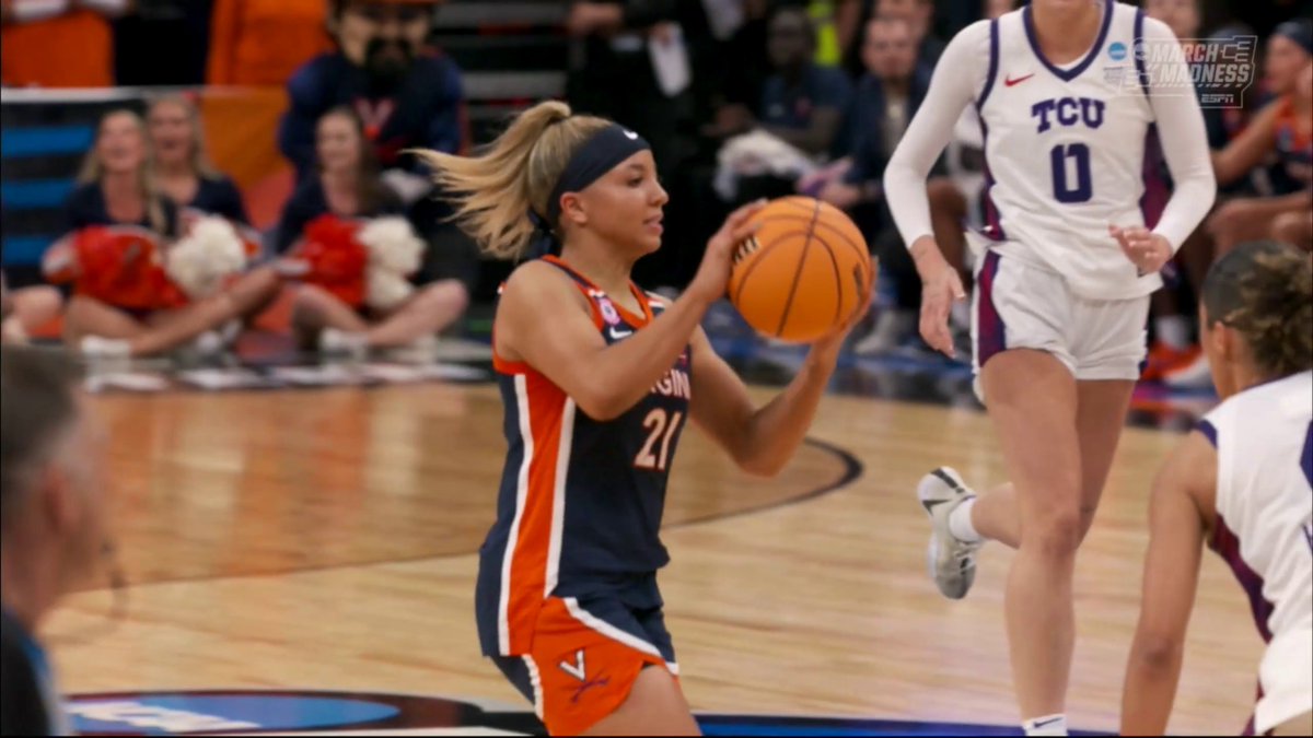 Kymora Johnson is gettin' fancy with it on ESPN and the ESPN App 🔥 Showing off in her first Sweet 16 appearance 👏