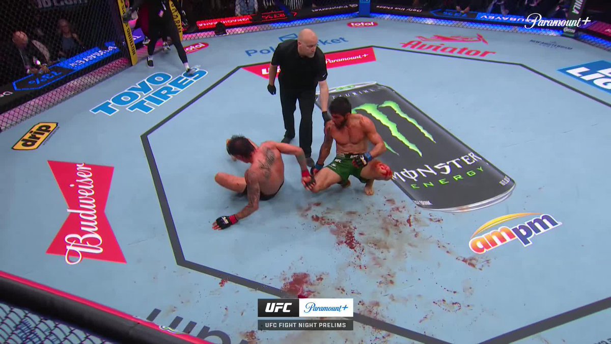 Bloodiest fight of 2026 ✅ Musayev put on a clinic till the bell rang #UFCSeattle