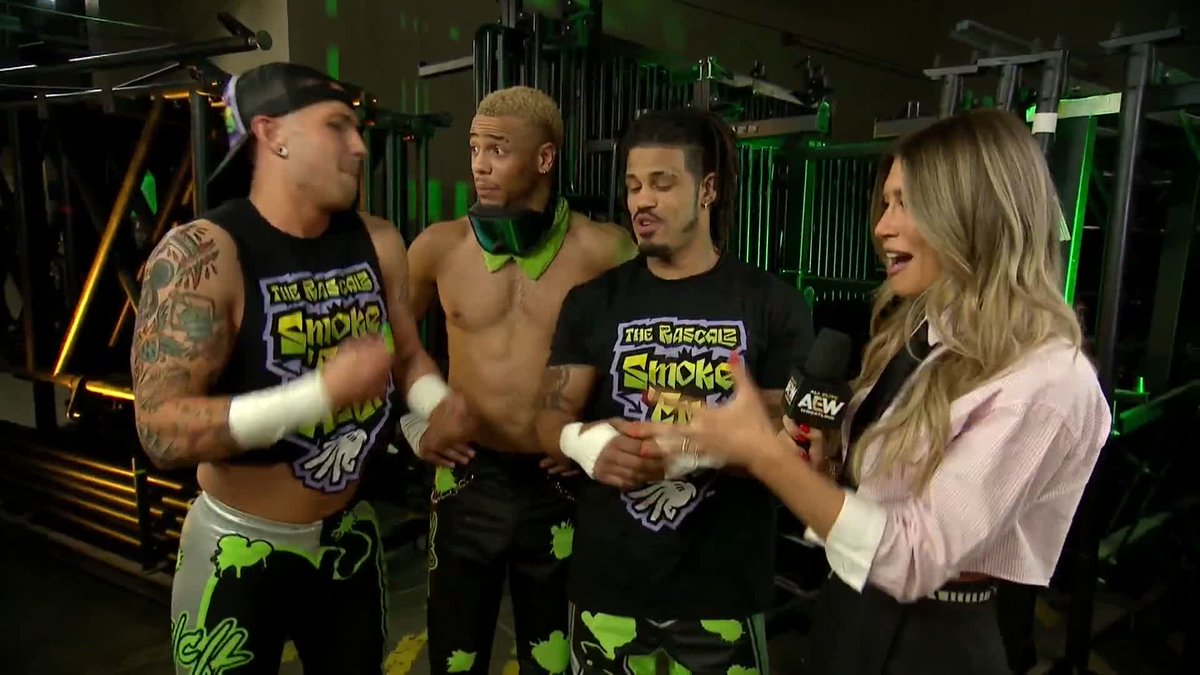 The Rascalz (Zachary Wentz, Myron Reed & @DezmondXavier) are no math majors, but they're riding HIGH w/ momentum going into TONIGHT's match against @KyleFletcherPro & dunkzilla - マーク・デイビス! #AEWCollision is LIVE on TNT & streaming on HBO MAX!