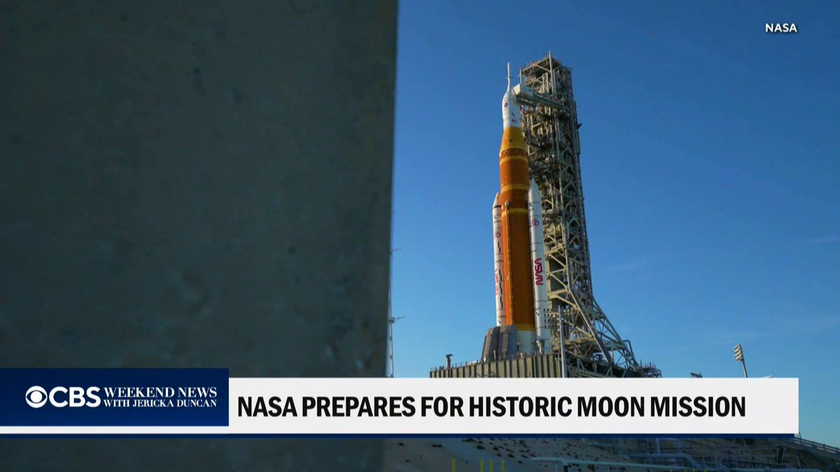 The 322-foot rocket set to launch Artemis II stood ready on the pad at the Kennedy Space Center on Saturday. It will be the first crewed moonshot in over a half-century.