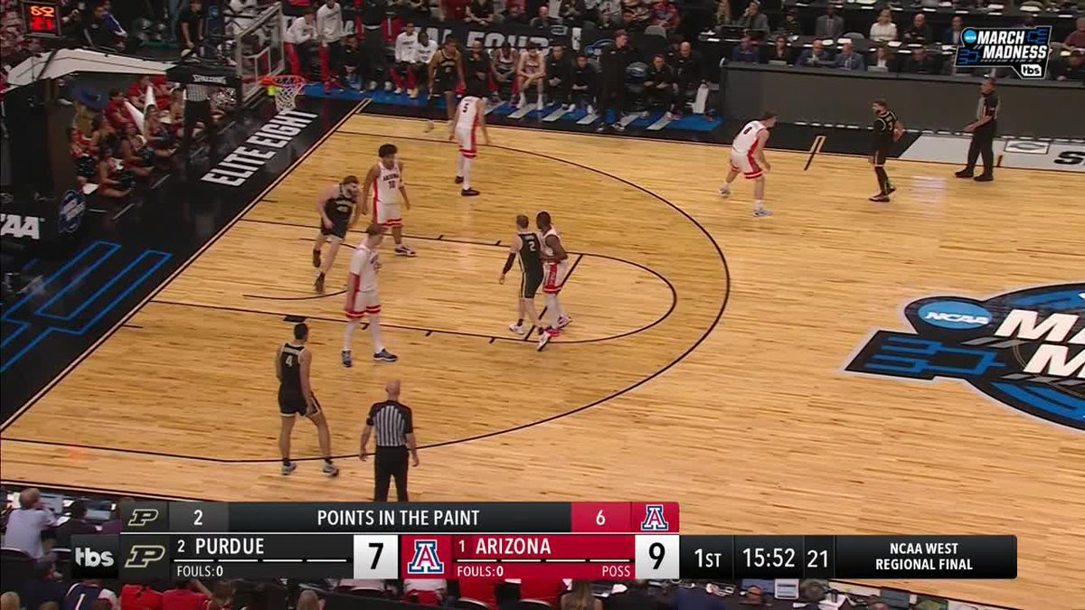Purdue buried 7 THREES in the first half vs. No. 1 Arizona Boilermakers have a 7-point halftime lead with a trip to the Final Four on the line ๐ Watch March Madness on TNT Sports