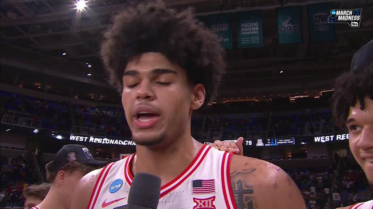 "We're not done yet. Bear down." 😾 Koa Peat spoke with Allie LaForce postgame about this dream come true leading Arizona to the Final Four 👏
