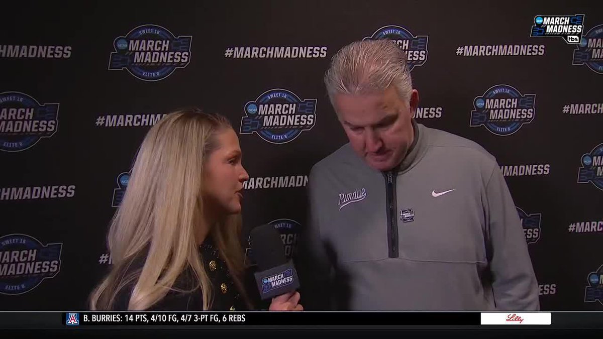 "They're great. They emptied their tanks every single day... Really set a standard for our program." -- Purdue Men's Basketball's Matt Painter spoke about his senior class with Allie LaForce after a tough Elite Eight loss to Arizona