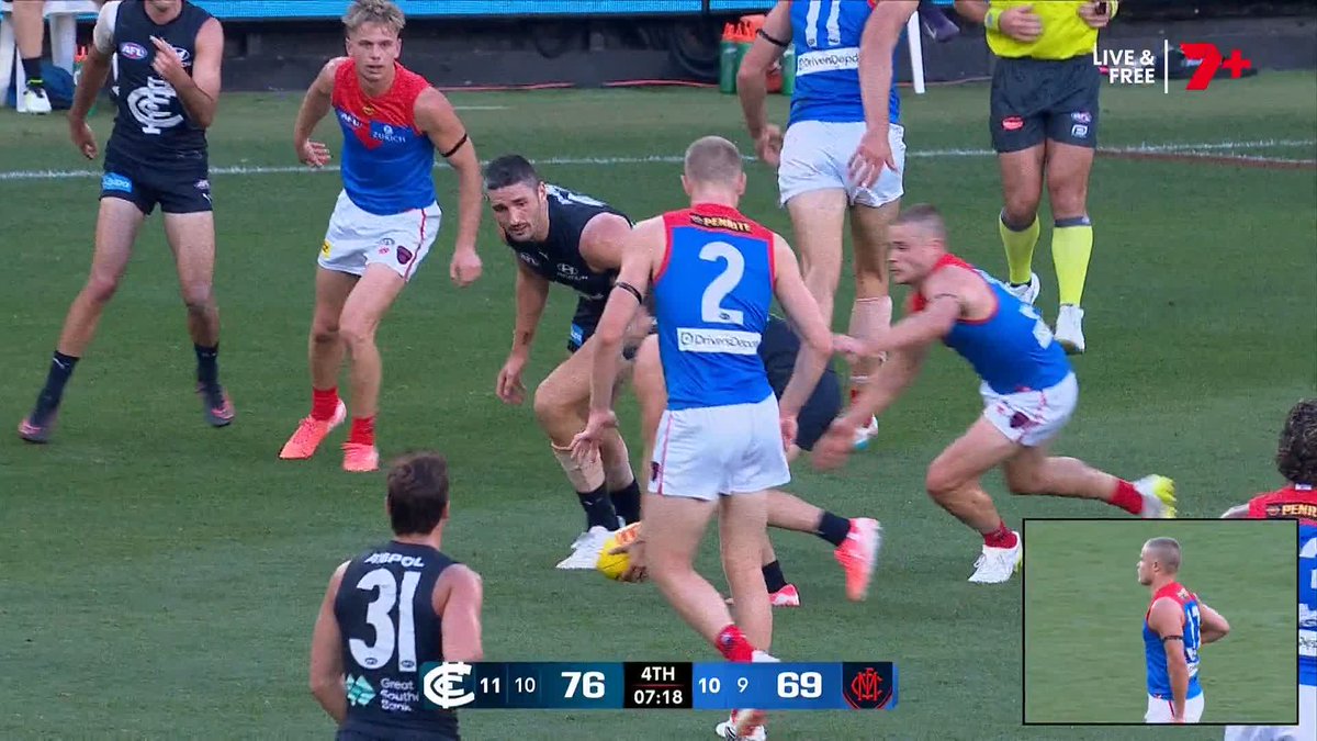 "Looked high for me. Above the shoulder." #AFLBluesDees