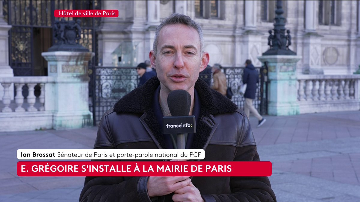 🔴 Emmanuel Grégoire s'installe à la mairie de Paris : "Nous l'avons fait malgré une grande mobilisation pour faire élire Madame Dati : le soutien du président de la République, de Marine Le Pen, de Jordan Bardella...". 🗣 Ian Brossat, sénateur de Paris, porte-parole du PCF.