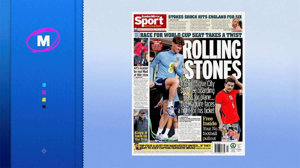''Carabao Cup final comes around, Manchester City are missing [Rúben] Dias, [Marc] Guehi isn't available and Stones still doesn't make it...'' The Sunday Supplement panel debate whether Harry Maguire or John Stones should make Thomas Tuchel's World Cup squad 🤔
