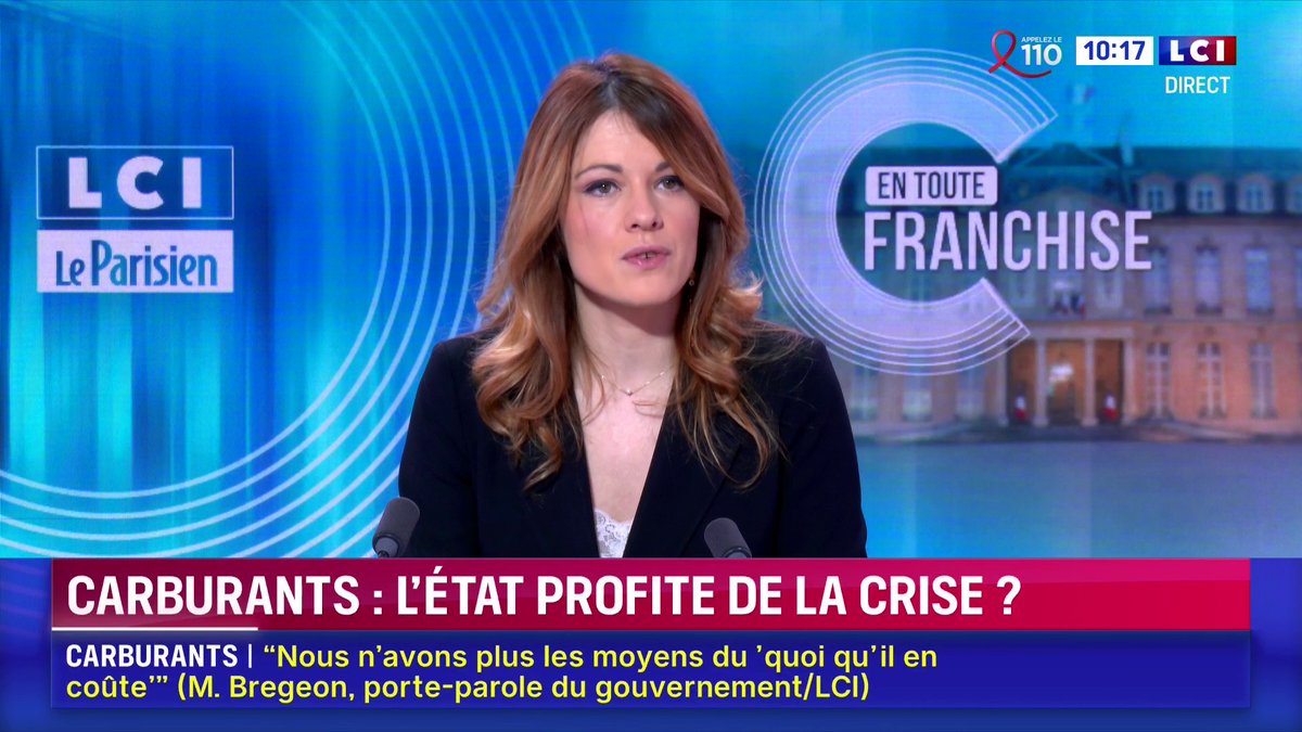 ▶️ Hausse des prix du carburant 🗣️ "Jamais l'Etat s'enrichit sur le dos d'une crise, et l'Etat ne s'enrichit absolument pas sur l'augmentation qu'on constate aujourd'hui" : Maud Bregeon 📺 En Toute Franchise avec Elizabeth Martichoux