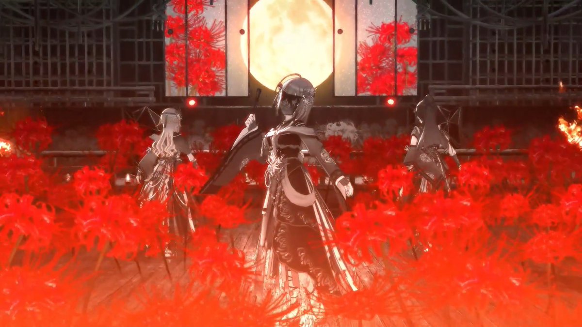 【MV特殊演出をご紹介!】 『散花-sanka-』のMVで 「PJ: REFRAC7IONS 彼岸流ガシャ」で登場する 個別の衣装を着用した彼岸流メンバーをセンターに配置すると、 特別なシーンが見れますよ~✨ 千雪さんをセンターにすると……?👀 #シャニマス生配信