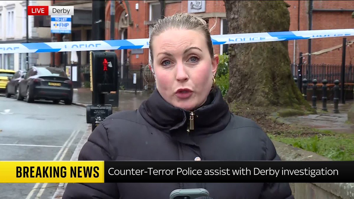 'Police are being supported by counter-terror officers. But this doesn't mean that the incident is being treated as terrorism.' Katie Barnfield reports live from Derby, as a man has been arrested on suspicion of attempted murder after "multiple pedestrians" were struck by a car